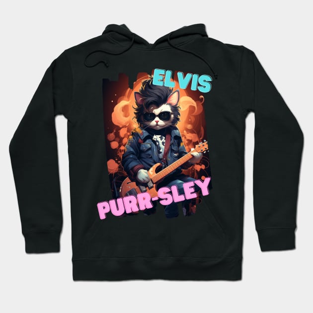 Elvis-Style Cat: "Elvis Purrsley" Hoodie by LionCreativeFashionHubMx